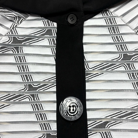 Joseph Ribkoff White Black Blazer Jacket 3/4 Sleeve US Size 6 Style 172897 - Picture 7 of 11